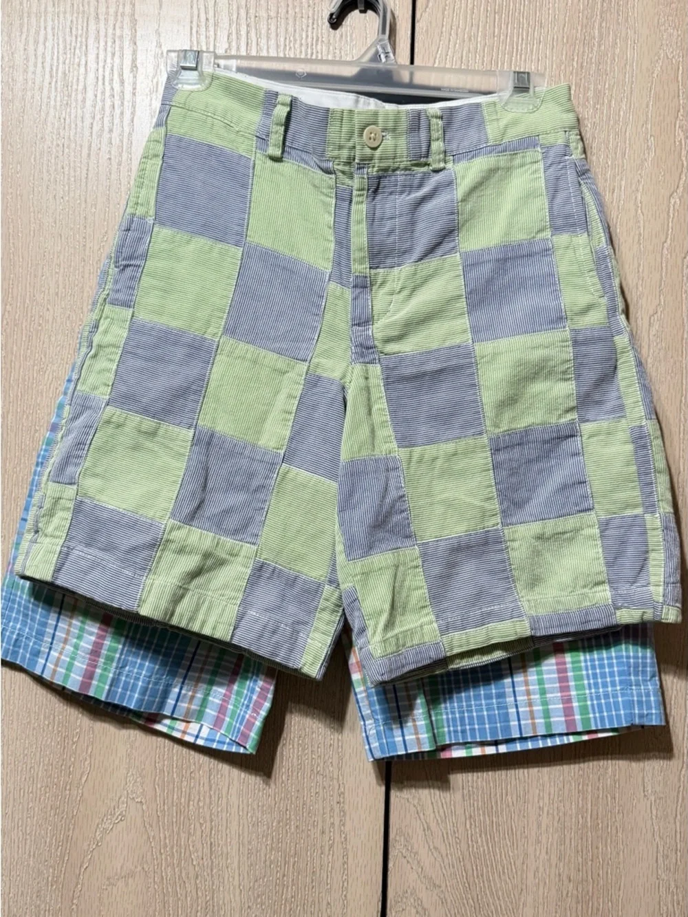 Boys Set of 2 Vineyard Vines Striped Shorts with Light Green and Navy